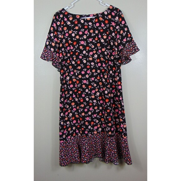 Talbots Dresses & Skirts - Talbots Floral Shift Dress Womens Size 12 Flutter Sleeve w/Bow Detail Ditsy Knee